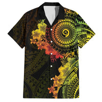 Vanuatu Family Matching Off Shoulder Maxi Dress and Hawaiian Shirt Hibisus Polynesian Pattern Reggae - Polynesian Pride
