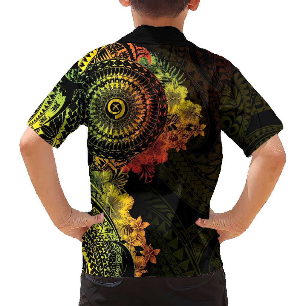 Vanuatu Family Matching Short Sleeve Bodycon Dress and Hawaiian Shirt Hibisus Polynesian Pattern Reggae - Polynesian Pride