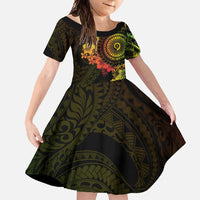 Vanuatu Family Matching Tank Maxi Dress and Hawaiian Shirt Hibisus Polynesian Pattern Reggae - Polynesian Pride