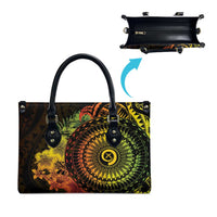 Vanuatu Leather Bag Hibisus Polynesian Pattern Reggae - Polynesian Pride