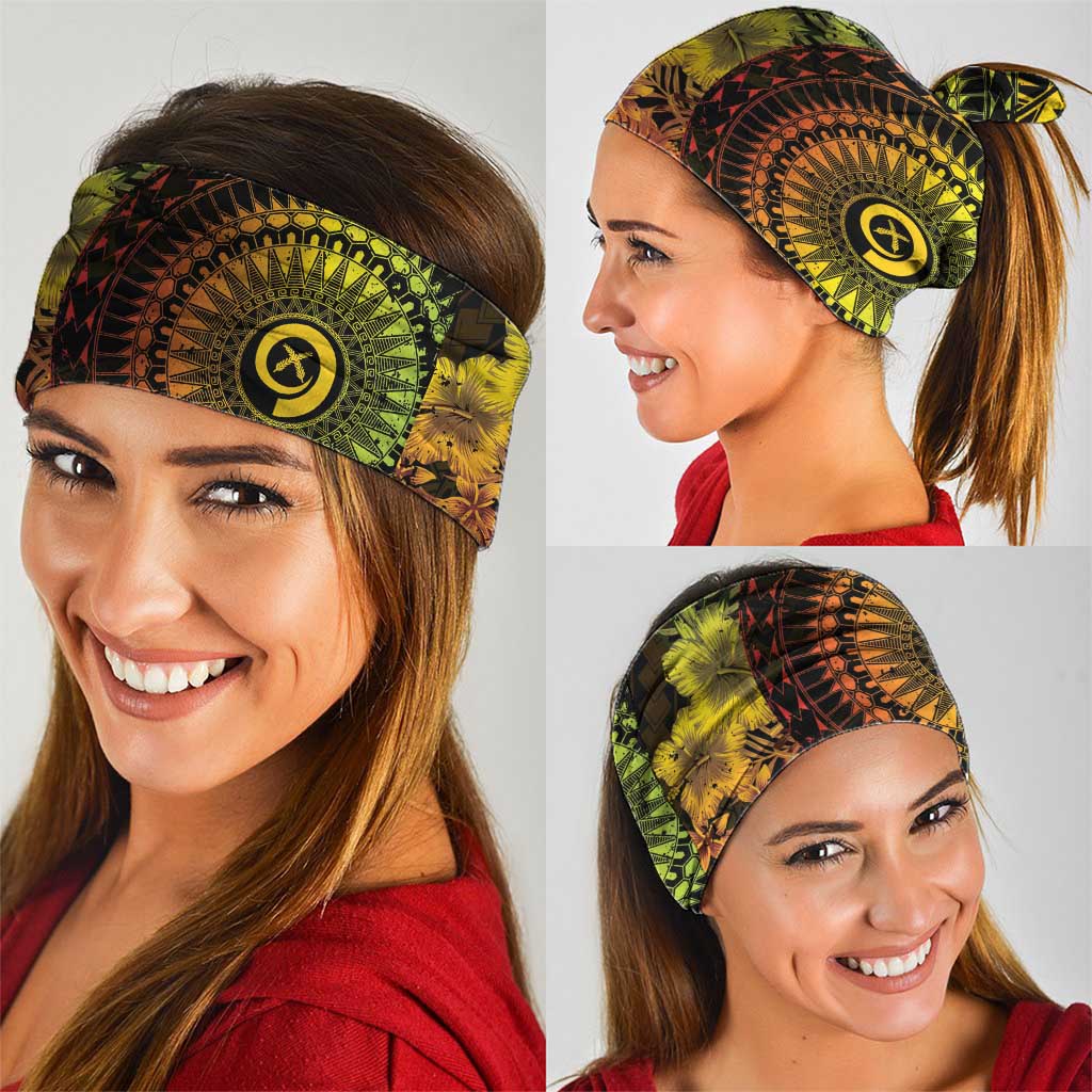 Vanuatu Neck Gaiter Hibisus Polynesian Pattern Reggae - Polynesian Pride