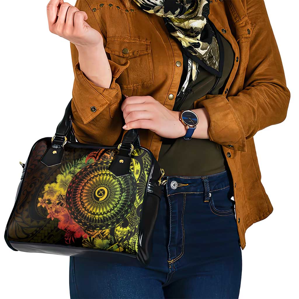 Vanuatu Shoulder Handbag Hibisus Polynesian Pattern Reggae - Polynesian Pride