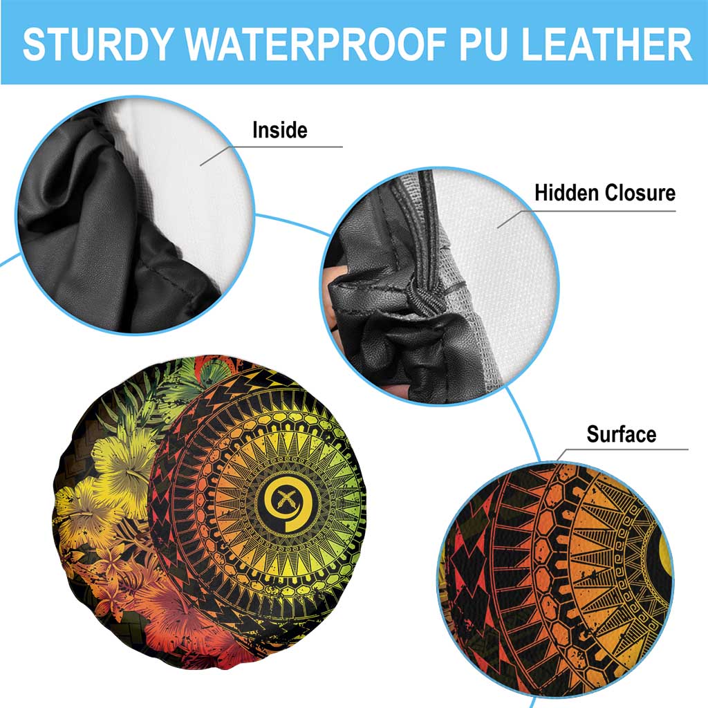Vanuatu Spare Tire Cover Hibisus Polynesian Pattern Reggae - Polynesian Pride