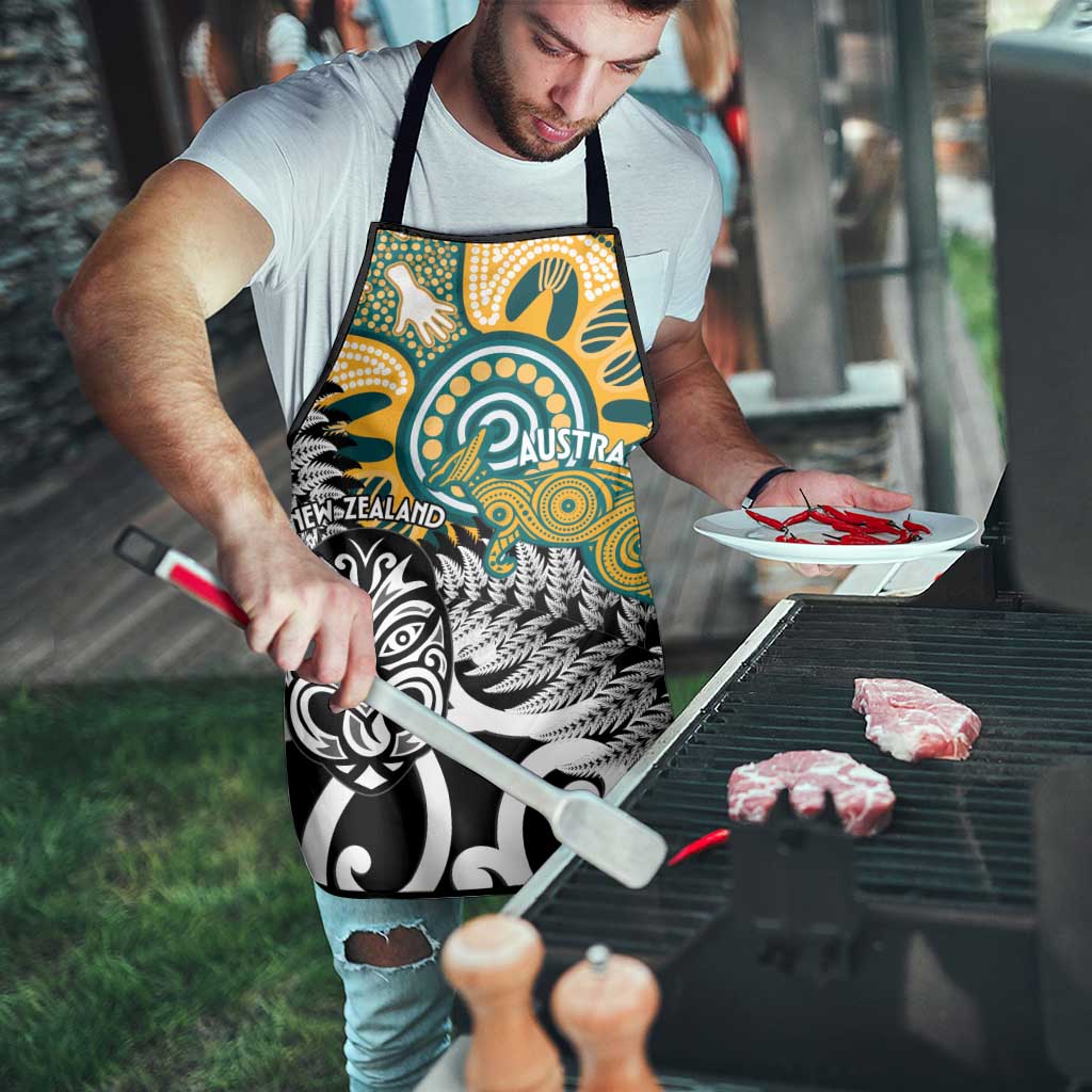 New Zealand Australia Rugby Apron Wallabies Aboriginal All Black Maori Tiki Together - Polynesian Pride