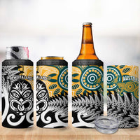 New Zealand Australia Rugby 4 in 1 Can Cooler Tumbler Wallabies Aboriginal All Black Maori Tiki Together LT14 - Polynesian Pride