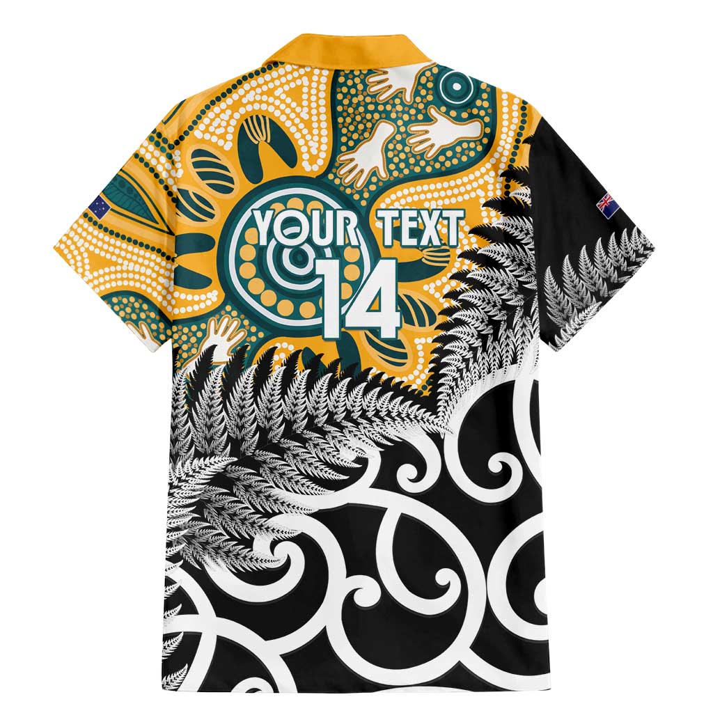 New Zealand Australia Rugby Custom Family Matching Mermaid Dress and Hawaiian Shirt Wallabies Aboriginal All Black Maori Tiki Together LT14 - Polynesian Pride