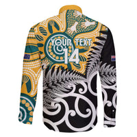 New Zealand Australia Rugby Custom Family Matching Off The Shoulder Long Sleeve Dress and Hawaiian Shirt Wallabies Aboriginal All Black Maori Tiki Together LT14 - Polynesian Pride