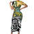 New Zealand Australia Rugby Custom Short Sleeve Bodycon Dress Wallabies Aboriginal All Black Maori Tiki Together - Polynesian Pride