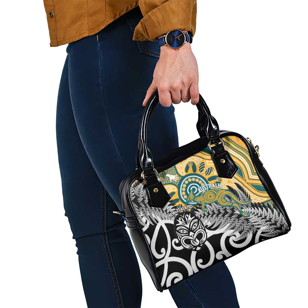 New Zealand Australia Rugby Shoulder Handbag Wallabies Aboriginal All Black Maori Tiki Together - Polynesian Pride