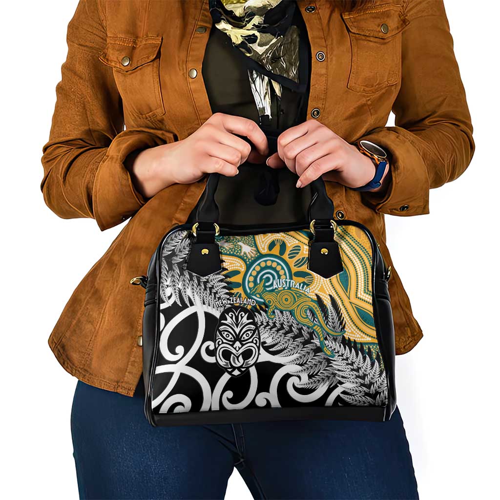 New Zealand Australia Rugby Shoulder Handbag Wallabies Aboriginal All Black Maori Tiki Together - Polynesian Pride