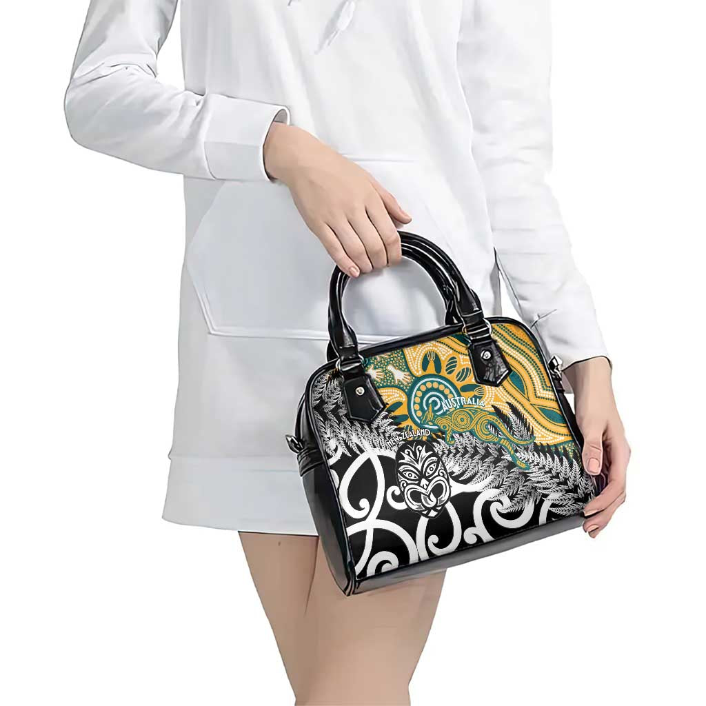 New Zealand Australia Rugby Shoulder Handbag Wallabies Aboriginal All Black Maori Tiki Together - Polynesian Pride