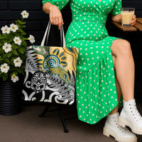 New Zealand Australia Rugby Tote Bag Wallabies Aboriginal All Black Maori Tiki Together - Polynesian Pride