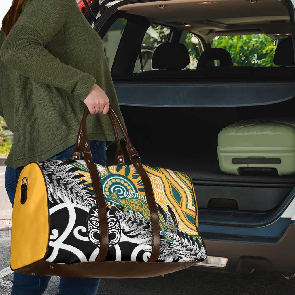 New Zealand Australia Rugby Travel Bag Wallabies Aboriginal All Black Maori Tiki Together - Polynesian Pride