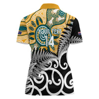 New Zealand Australia Rugby Custom Women Polo Shirt Wallabies Aboriginal All Black Maori Tiki Together LT14 - Polynesian Pride