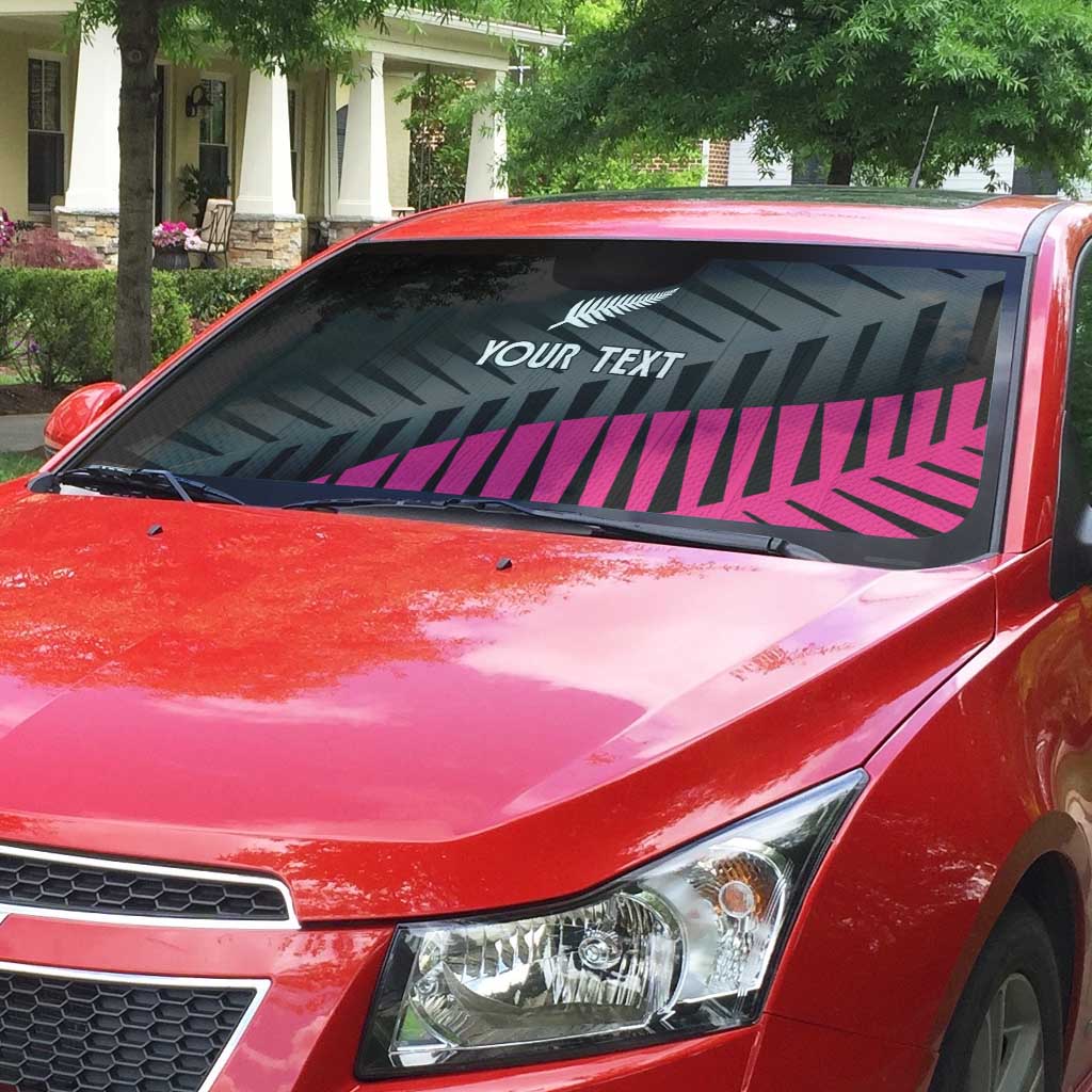 New Zealand Silver Fern Rugby Custom Auto Sun Shade 2025 All Black Go Champions - Polynesian Pride