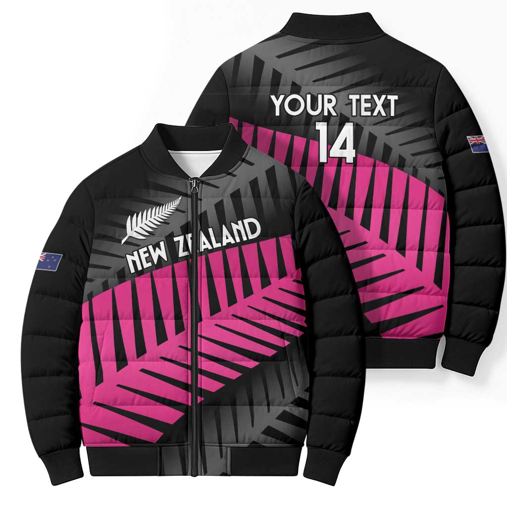 New Zealand Silver Fern Rugby Custom Bomber Puffer Jacket 2025 All Black Go Champions - Polynesian Pride