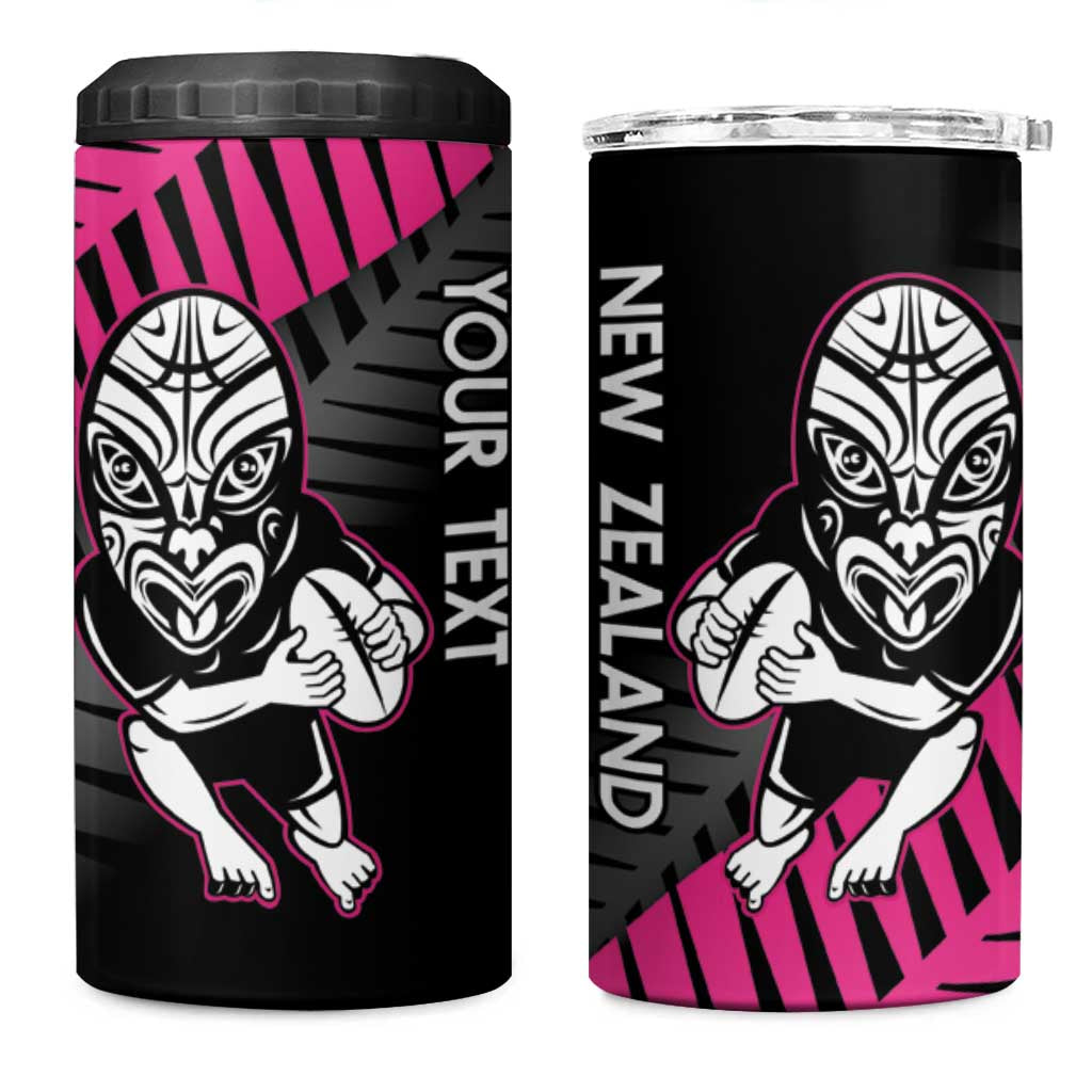 New Zealand Silver Fern Rugby Custom 4 in 1 Can Cooler Tumbler 2025 All Black Go Champions LT14 One Size: 16 oz Black - Polynesian Pride