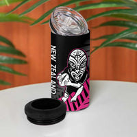 New Zealand Silver Fern Rugby Custom 4 in 1 Can Cooler Tumbler 2025 All Black Go Champions LT14 - Polynesian Pride