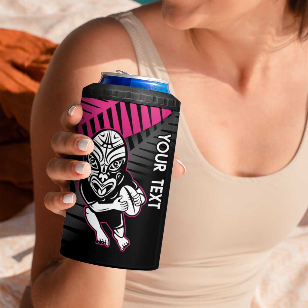 New Zealand Silver Fern Rugby Custom 4 in 1 Can Cooler Tumbler 2025 All Black Go Champions LT14 - Polynesian Pride