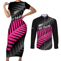 New Zealand Silver Fern Rugby Custom Couples Matching Short Sleeve Bodycon Dress and Long Sleeve Button Shirt 2025 All Black Go Champions - Polynesian Pride
