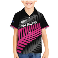 New Zealand Silver Fern Rugby Custom Family Matching Mermaid Dress and Hawaiian Shirt 2025 All Black Go Champions LT14 Son's Shirt Black - Polynesian Pride