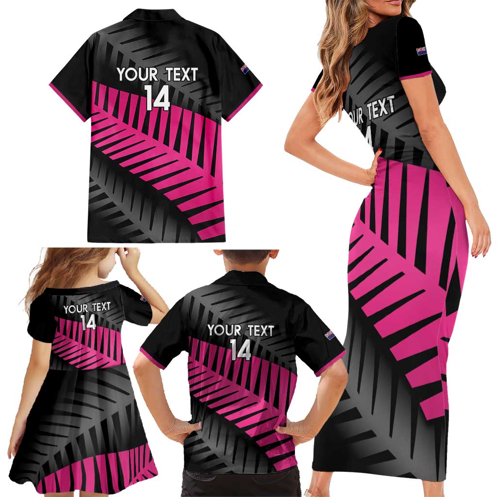 New Zealand Silver Fern Rugby Custom Family Matching Short Sleeve Bodycon Dress and Hawaiian Shirt 2025 All Black Go Champions LT14 - Polynesian Pride