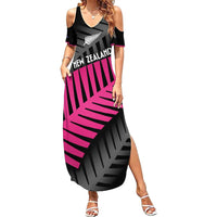 New Zealand Silver Fern Rugby Custom Family Matching Summer Maxi Dress and Hawaiian Shirt 2025 All Black Go Champions LT14 Mom's Dress Black - Polynesian Pride