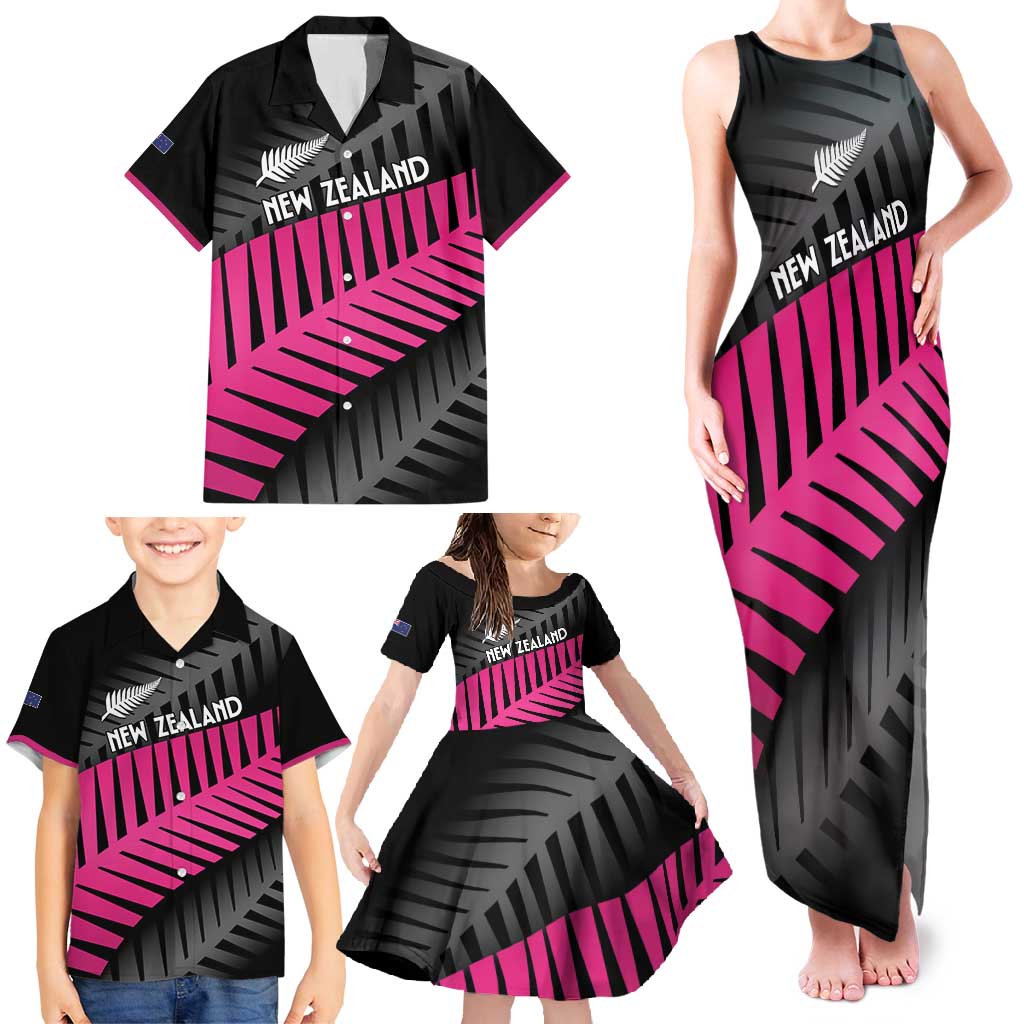New Zealand Silver Fern Rugby Custom Family Matching Tank Maxi Dress and Hawaiian Shirt 2025 All Black Go Champions - Polynesian Pride