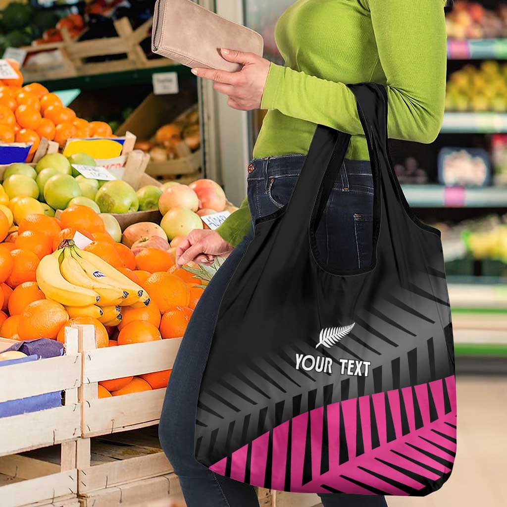 New Zealand Silver Fern Rugby Custom Grocery Bag 2025 All Black Go Champions - Polynesian Pride