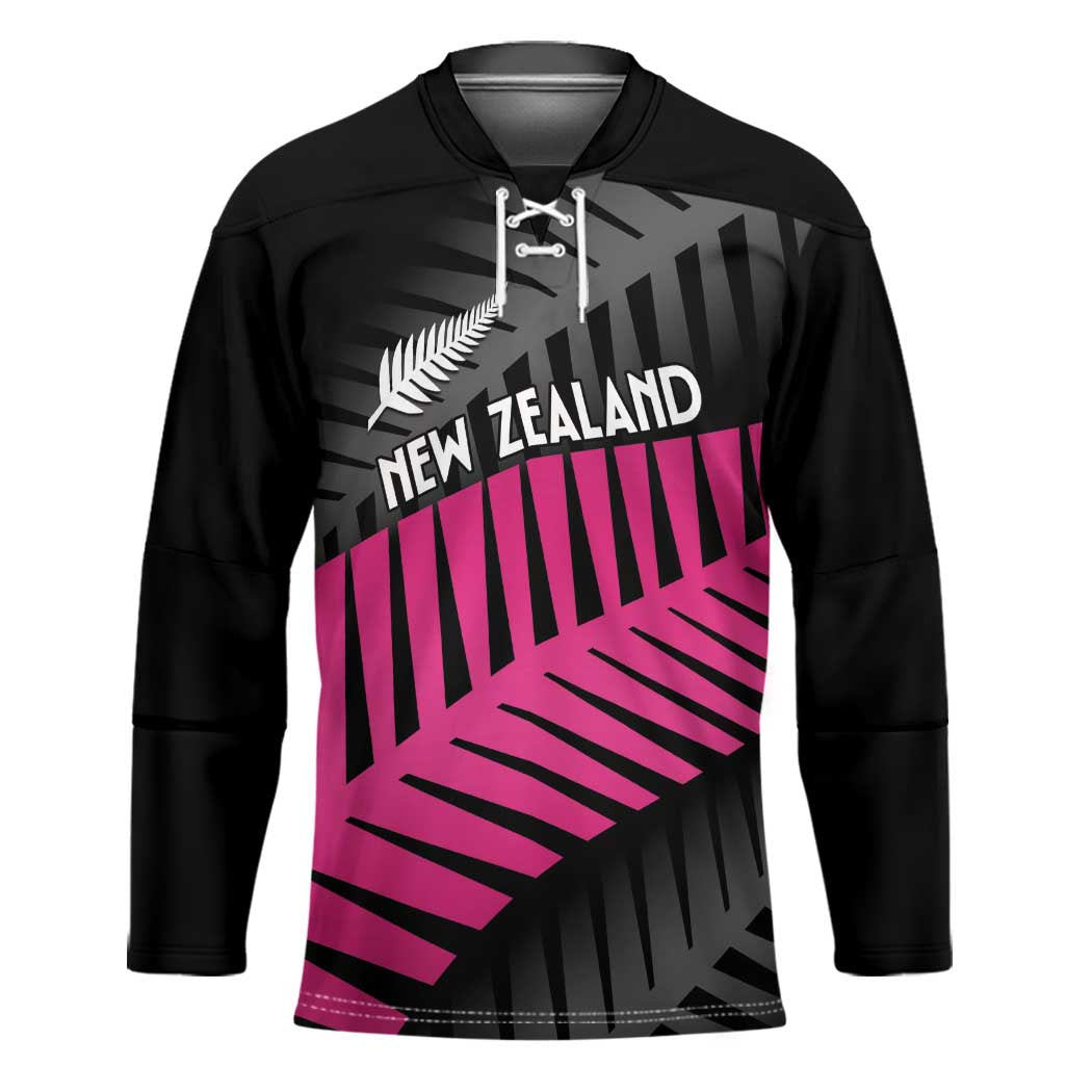 New Zealand Silver Fern Rugby Custom Hockey Jersey 2025 All Black Go Champions - Polynesian Pride