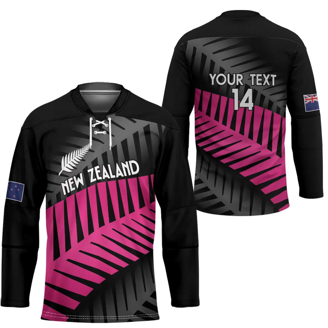 New Zealand Silver Fern Rugby Custom Hockey Jersey 2025 All Black Go Champions - Polynesian Pride