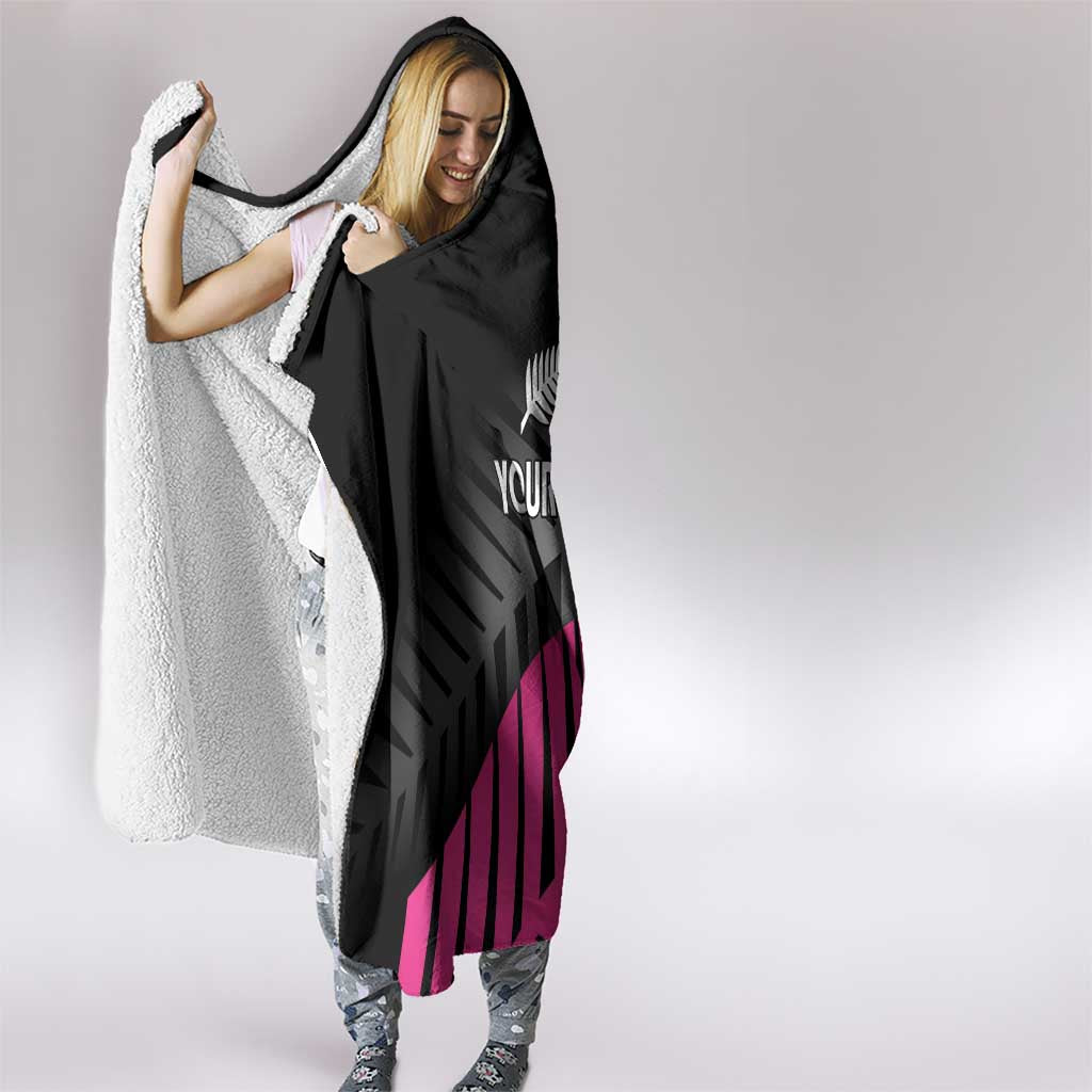 New Zealand Silver Fern Rugby Custom Hooded Blanket 2025 All Black Go Champions - Polynesian Pride