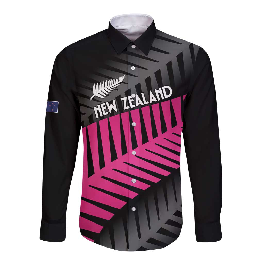 New Zealand Silver Fern Rugby Custom Long Sleeve Button Shirt 2025 All Black Go Champions - Polynesian Pride