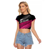 New Zealand Silver Fern Rugby Custom Raglan Cropped T Shirt 2025 All Black Go Champions - Polynesian Pride