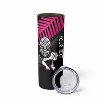 New Zealand Silver Fern Rugby Custom Skinny Tumbler 2025 All Black Go Champions LT14 - Polynesian Pride