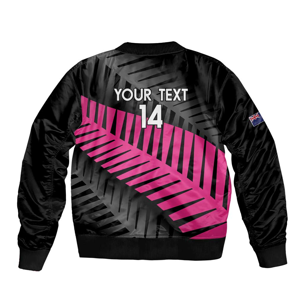 New Zealand Silver Fern Rugby Custom Sleeve Zip Bomber Jacket 2025 All Black Go Champions - Polynesian Pride