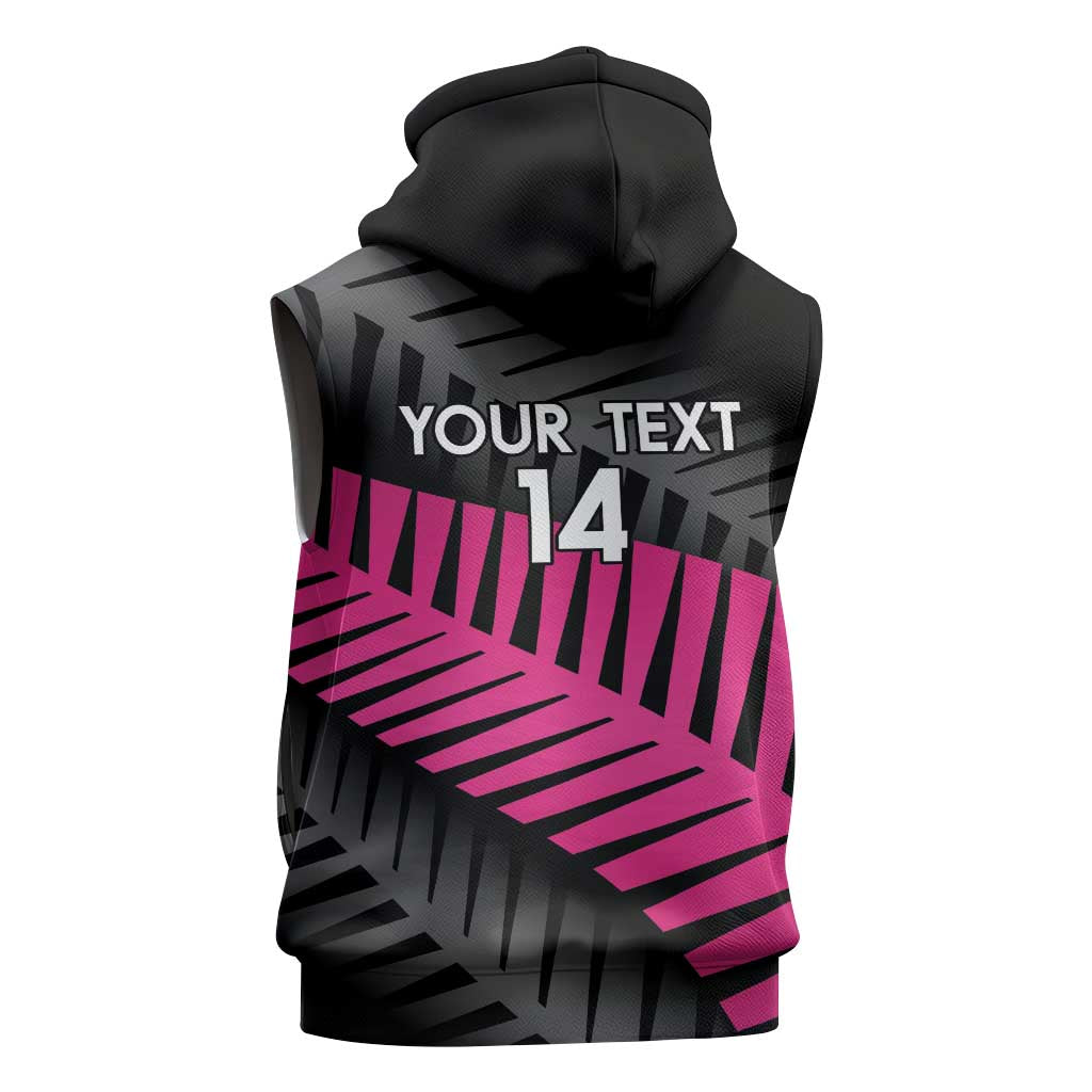 New Zealand Silver Fern Rugby Custom Sleeveless Zip Hoodie 2025 All Black Go Champions LT14 - Polynesian Pride