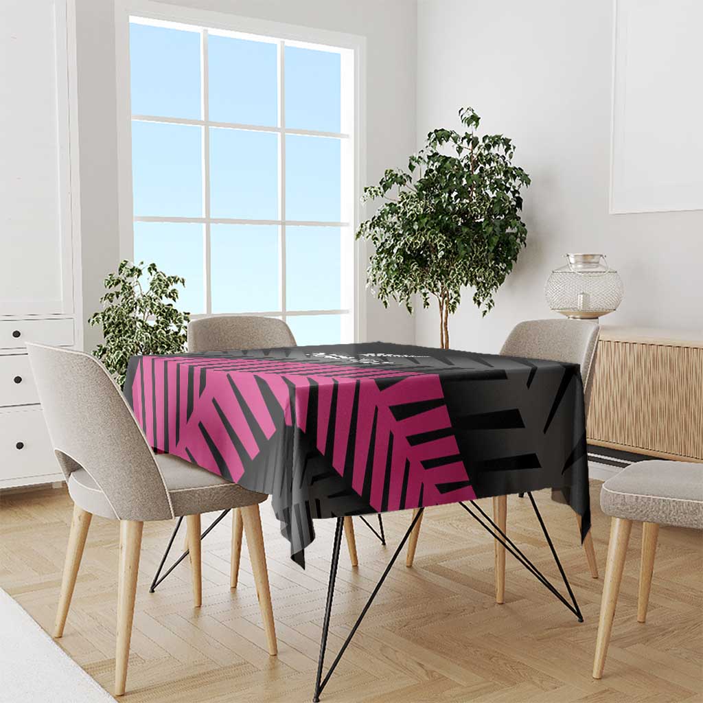 New Zealand Silver Fern Rugby Custom Tablecloth 2025 All Black Go Champions - Polynesian Pride