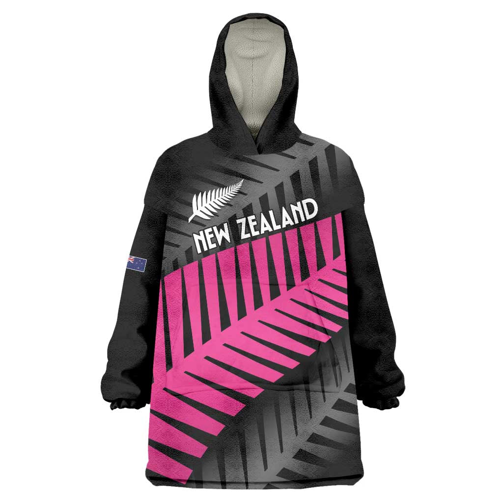 New Zealand Silver Fern Rugby Custom Wearable Blanket Hoodie 2025 All Black Go Champions LT14 One Size Black - Polynesian Pride