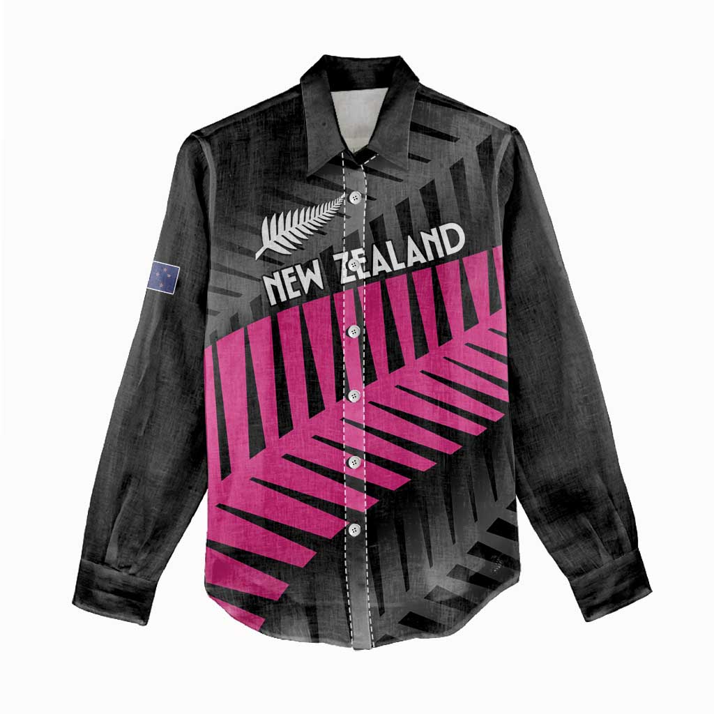 New Zealand Silver Fern Rugby Custom Women Casual Shirt 2025 All Black Go Champions LT14 - Polynesian Pride
