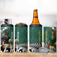 New Zealand South Africa Rugby 4 in 1 Can Cooler Tumbler Springboks Kente All Black Maori Together LT14 - Polynesian Pride