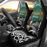 New Zealand South Africa Rugby Car Seat Cover Springboks Kente All Black Maori Together LT14 - Polynesian Pride