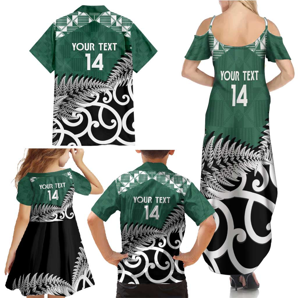 New Zealand South Africa Rugby Custom Family Matching Summer Maxi Dress and Hawaiian Shirt Springboks Kente All Black Maori Together LT14 - Polynesian Pride