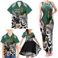 New Zealand South Africa Rugby Custom Family Matching Tank Maxi Dress and Hawaiian Shirt Springboks Kente All Black Maori Together LT14 - Polynesian Pride