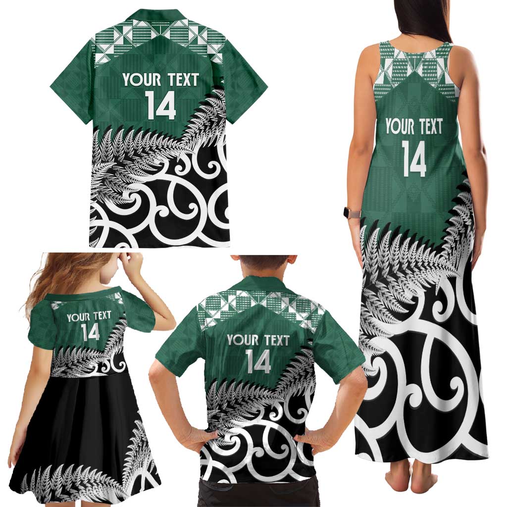 New Zealand South Africa Rugby Custom Family Matching Tank Maxi Dress and Hawaiian Shirt Springboks Kente All Black Maori Together LT14 - Polynesian Pride