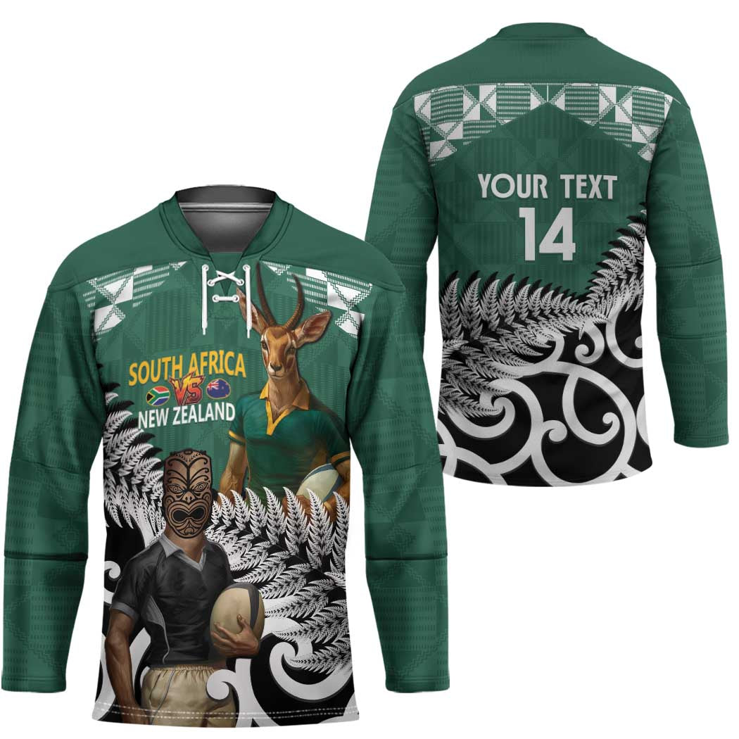 New Zealand South Africa Rugby Custom Hockey Jersey Springboks Kente All Black Maori Together LT14 - Polynesian Pride