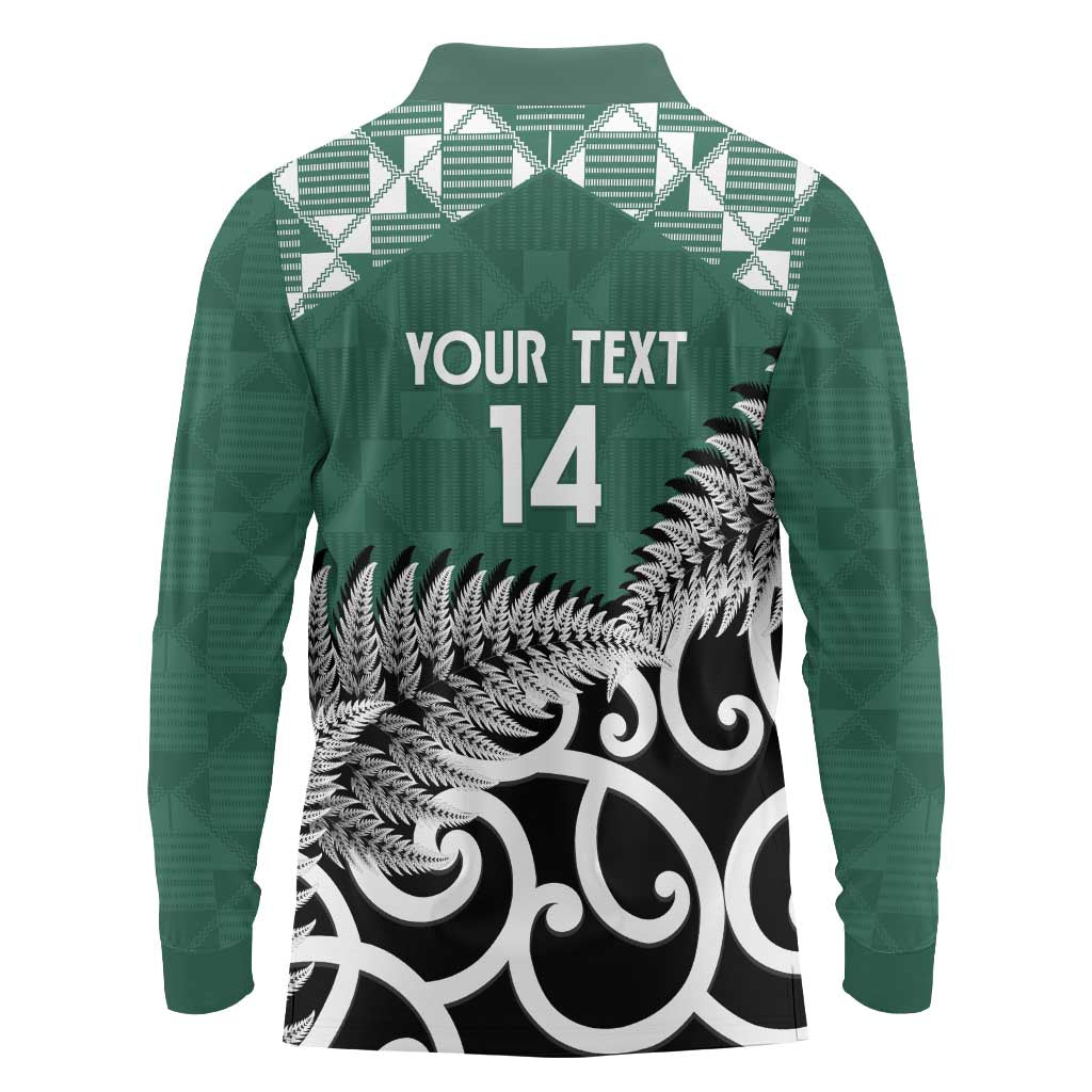 New Zealand South Africa Rugby Custom Long Sleeve Polo Shirt Springboks Kente All Black Maori Together LT14 - Polynesian Pride