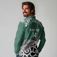 New Zealand South Africa Rugby Custom Long Sleeve Polo Shirt Springboks Kente All Black Maori Together LT14 - Polynesian Pride