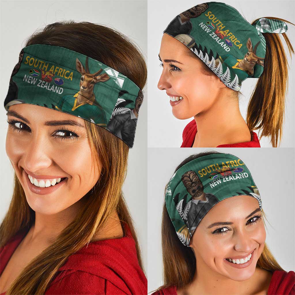 New Zealand South Africa Rugby Neck Gaiter Springboks Kente All Black Maori Together - Polynesian Pride
