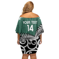 New Zealand South Africa Rugby Custom Off Shoulder Short Dress Springboks Kente All Black Maori Together LT14 - Polynesian Pride